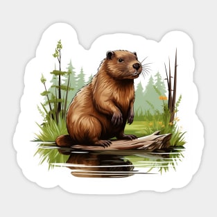 I Love Beaver Sticker